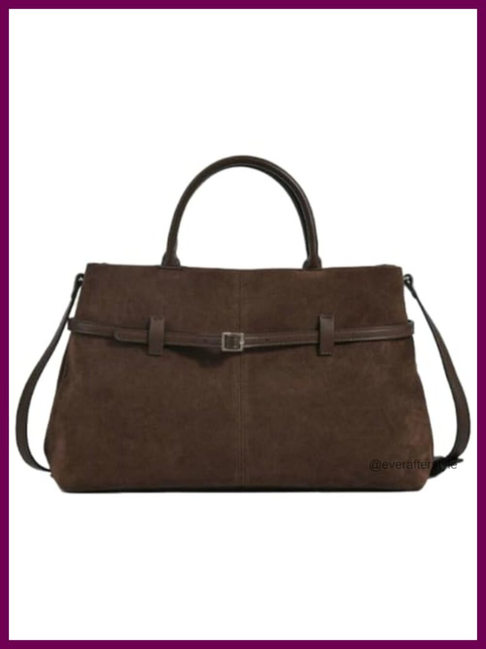 Suede Tote Handbag Retro Slouchy Hobo Bag Buckle Large Capacity Satchel Purse